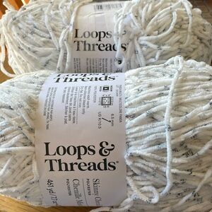 Loops & Threads Skinny Chenille 2 Rolls of 461 Yards Each Soft Yarn NEW